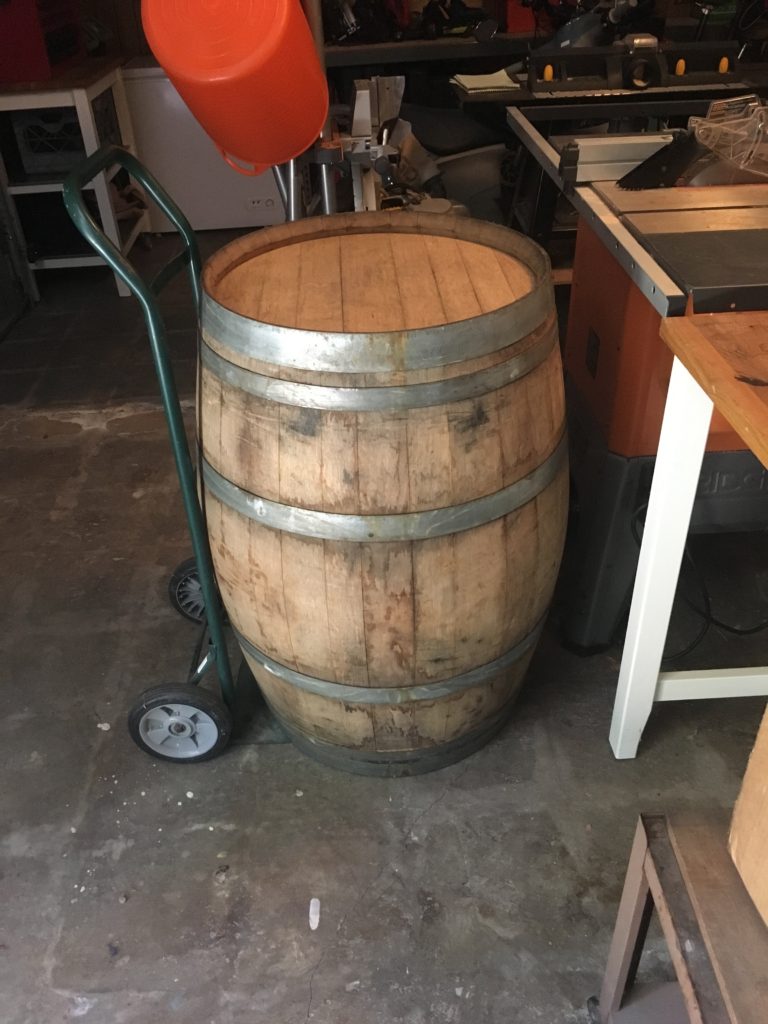 Barrel on the hand cart