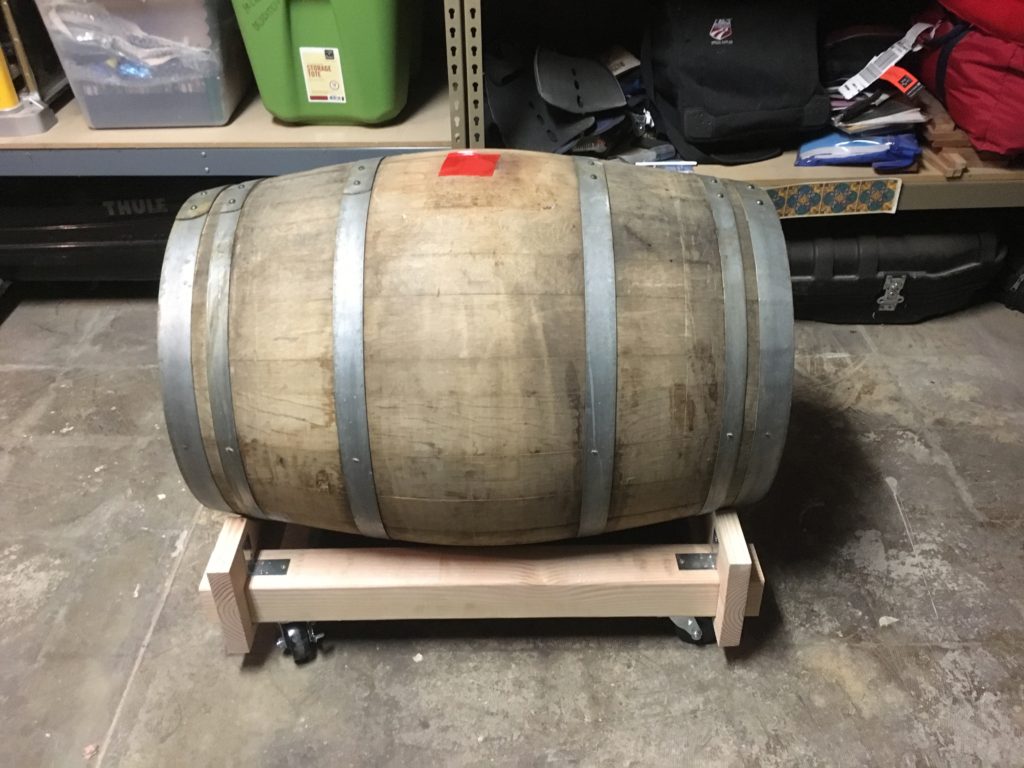 Barrel sitting in the cradle